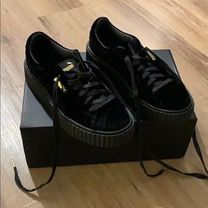 Puma Fenty Creeper black velvet sneakers